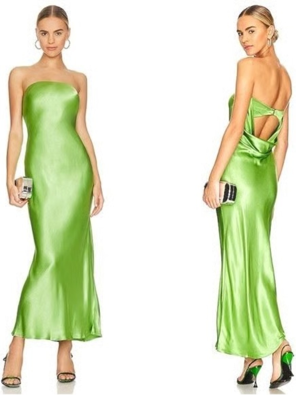 Bec + Bridge Moon Dance Strapless Midi Dress in Sweet Pea Green NWT US 6